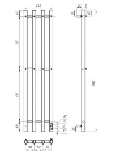 Полотенцесушитель электрический Point Деметра PN12832W П3 18x120см диммер справа белый