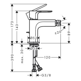 Смеситель для биде Hansgrohe Rebris E 72211000 хром