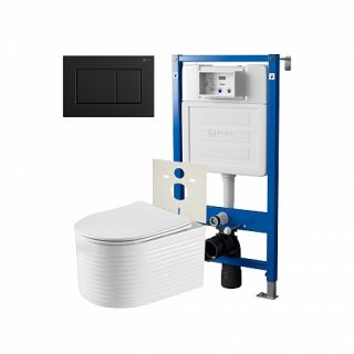 Комплект унитаза с инсталляцией Point Элемент PN48270BM с сиденьем Микролифт