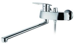 Смеситель для ванны с душем BOOU B8213-46F хром
