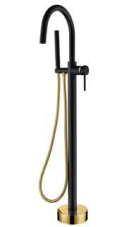 Напольный смеситель для ванны Boheme Uno 469-BG чёрный/золото