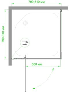 Душевой уголок Royal Bath HPV RB80HPV-T-BL 80x80см чёрный
