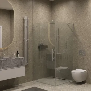 Душевой уголок на петлях by Deonria U-100-99-8-T-HG 100x94см хром глянцевый/прозрачный