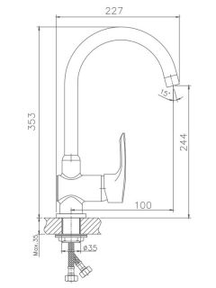 Смеситель для кухни Haiba HB4066 хром