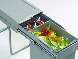 Система сортировки мусора Alveus ALBIO 1090334 20 1X21 L+0,5 L серый пластик