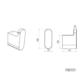 Крючок для ванной комнаты Knotlor RH101GM, оружейная сталь