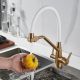 Смеситель для кухни Shevanik S968G с подключением фильтра золото