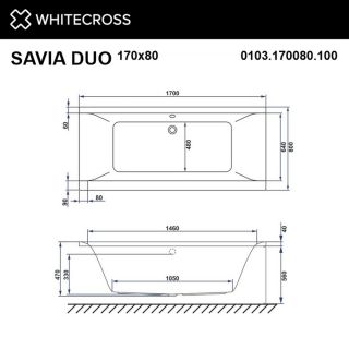 Гидромассажная ванна WHITECROSS Savia Duo 0103.170080.100.RELAX.WH 170x80 Relax белый