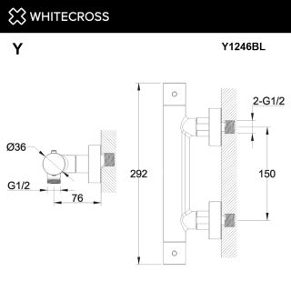 Смеситель термостатический для душа WHITECROSS Y YY1246GL золото