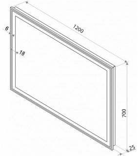 Зеркало с подсветкой Continent Aralia ЗЛП475 с сенсорным выключателем 120см