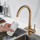 Смеситель для кухни Shevanik S128G с подключением фильтра золотой сатин