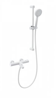Смеситель для ванны с душем Wonzon & Woghand WW-C2002-A-MW с термостатом белый матовый