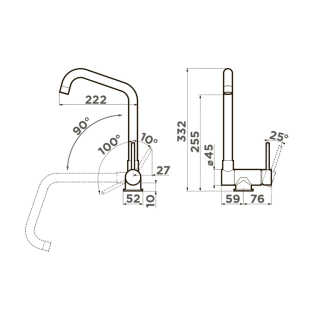 Смеситель для кухни Omoikiri Mori для установки под окно хром