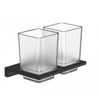 Два стакана для зубных щеток с держателем Wonzon & Woghand Eclipse WW-9128-BL чёрный