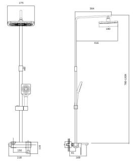 Душевая стойка Haiba HB24615 хром