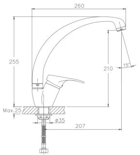 Смеситель для кухни Haiba HB4313-1 серый