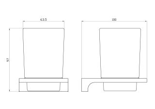 Стакан для зубных щеток с держателем Wonzon & Woghand Eclipse WW-9121-BL чёрный