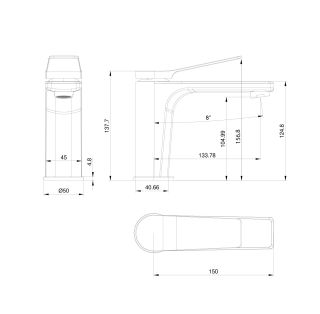 Смеситель для раковины Wonzon & Woghand WW-XH-012-BGG тёмный графит