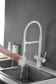 Смеситель для кухни Rose R958C белый