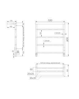 Полотенцесушитель электрический Indigo Forma LEF60-50BRRt с полкой 60x50 см чёрный муар