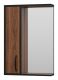 Зеркальный шкаф Misty Кедр 50см левый чёрный/орех