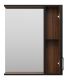 Зеркальный шкаф Misty Кедр 60см правый чёрный/орех