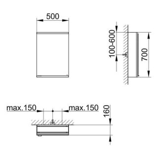 Зеркальный шкаф Keuco Royal Modular 800111050100000 50 см