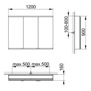 Зеркальный шкаф Keuco Royal Modular 800301121100200 120 см