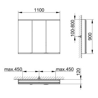 Зеркальный шкаф Keuco Royal Modular 800311111000000 110 см