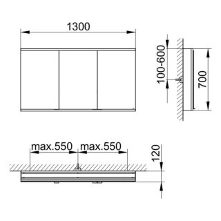Зеркальный шкаф Keuco Royal Modular 800311130000300 130 см