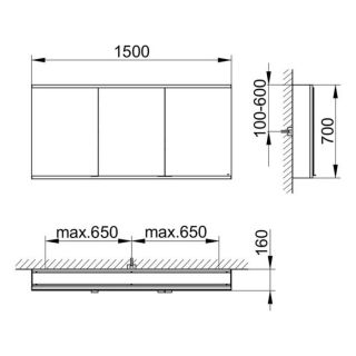 Зеркальный шкаф Keuco Royal Modular 800311150100300 150 см