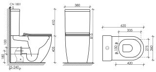 Напольный унитаз Ceramica Nova Mia CN1801 безободковый белый