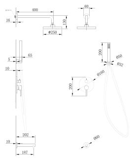 Душевая система ABBER Emotion чёрный матовый AF8817B