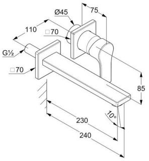 Встраиваемый смеситель для раковины Kludi Zenta SL хром 482450565
