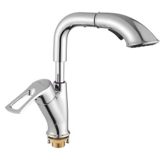 Смеситель для раковины Shevanik S5121 с выдвижным изливом хром