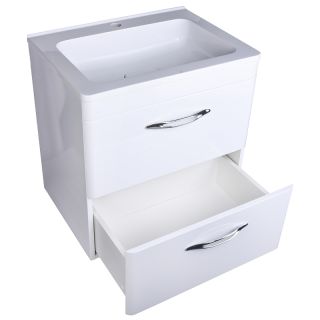 Тумба подвесная под раковину Style Line "Каре 80" СС-00002270  (2 ящ.) Люкс белая, PLUS