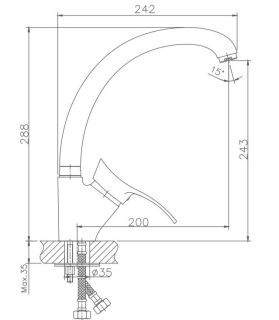 Смеситель для кухни Haiba HB4101 хром