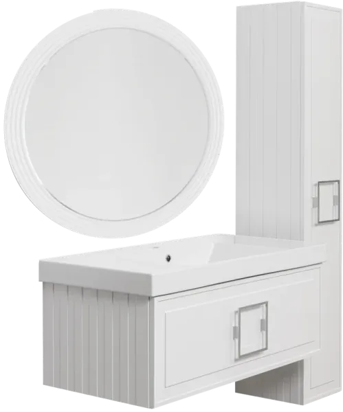 Зеркало La Fenice Terra  FNC-02-TER-B-65 белое матовое 65 см