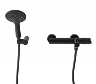 Смеситель для ванны и душа Cezares LEAF-VD-L-NOP черный матовый