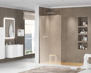 Душевая перегородка CEZARES LIBERTA-L-1-90-120-BR-Cr кронштейн 120см