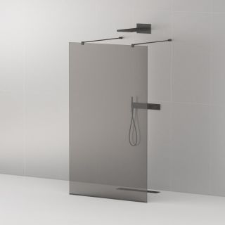 Душевая перегородка CEZARES LIBERTA-L-2-100-120-GR-NERO кронштейн 120 см