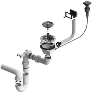 Одинарный Сифон Alveus 1101462 FI 114 POP UP c переливом, квадратный