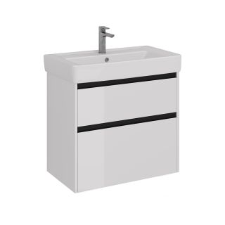 Тумба под раковину Lemark Combi LM03C80T-black 80 см белый глянец черный