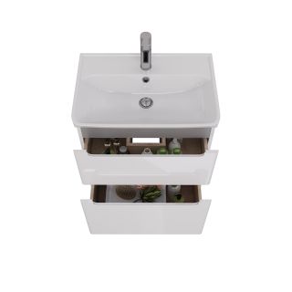 Тумба под раковину Lemark Buno LM04B60T 60 см белый глянец