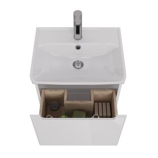 Тумба под раковину Lemark Buno mini LM05BM50T 50 см белый глянец