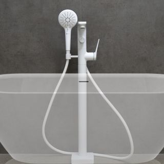 Напольный смеситель для ванны Lemark Bronx LM3744MW белый