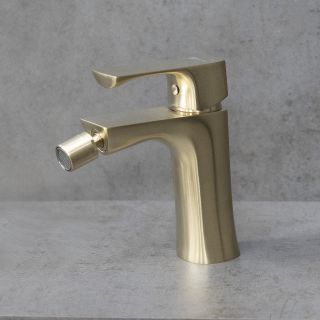 Смеситель для биде Lemark Ursus LM7208BG с донным клапаном брашированное золото