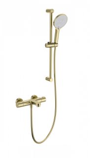 Смеситель для ванны с душем Wonzon & Woghand WW-C2018-A-BG с термостатом брашированное золото