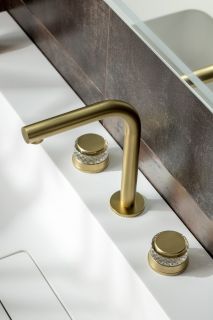 Встраиваемый смеситель для раковины Boheme Aura 152-MG-A золото матовое