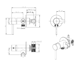 Гигиенический душ со смесителем Bronze de Luxe SCANDI 701/1B, черный